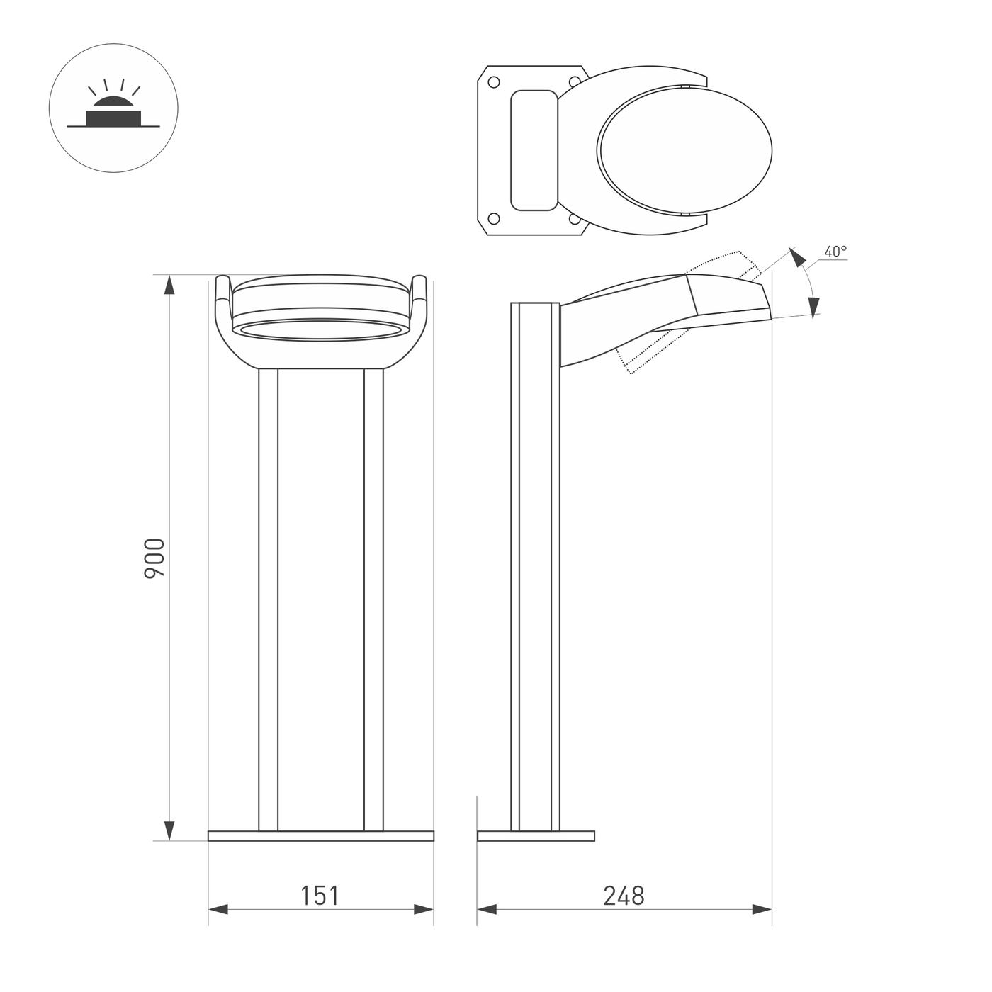 Ландшафтный светильник Arlight LGD-EYE-BOLL-H900-6W