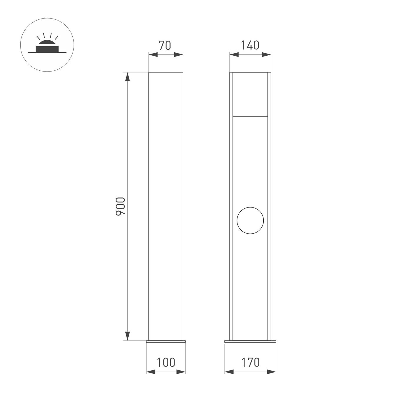Ландшафтный светильник Arlight LGD-SEKVOYA-BOLL-SOCKET-H900-11W