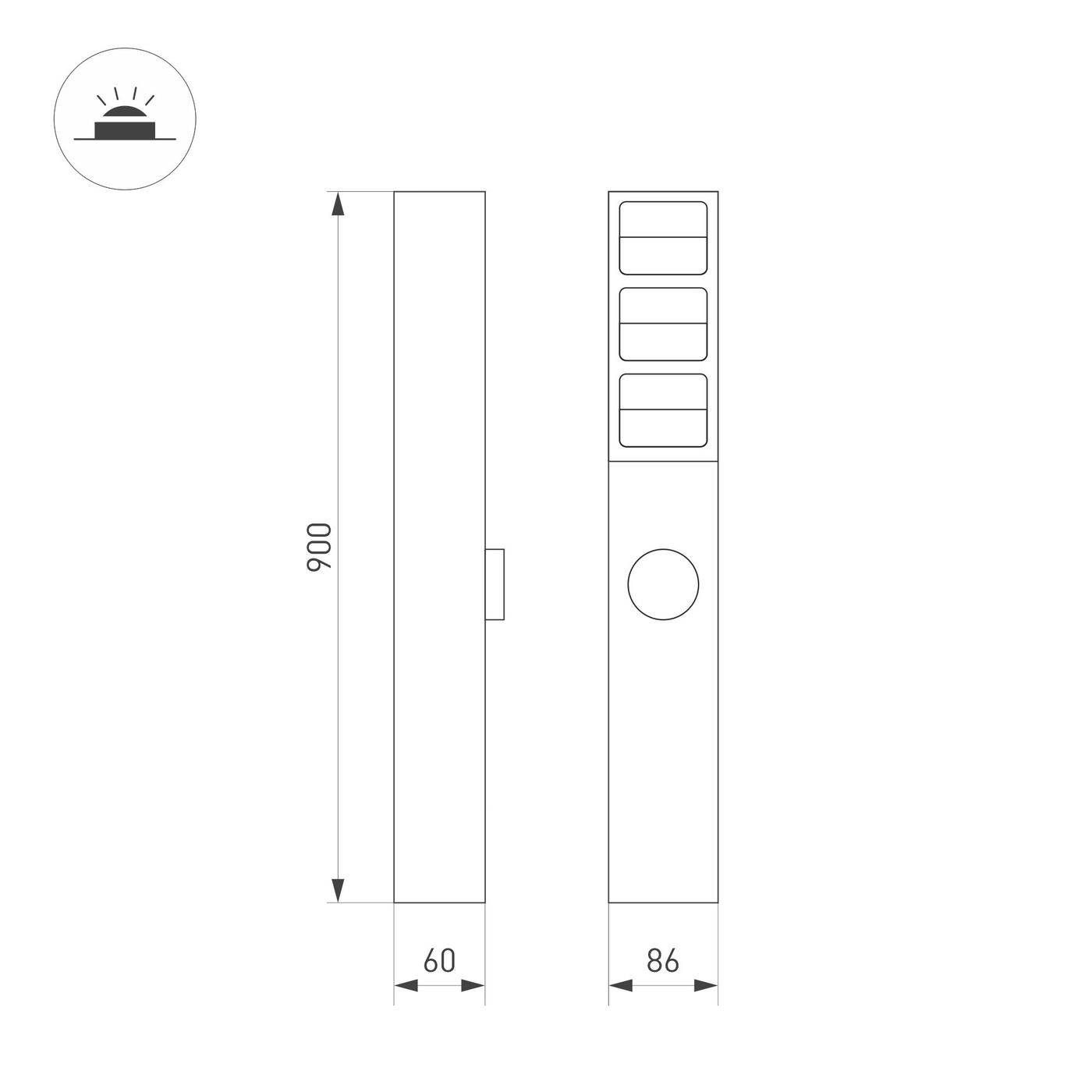 Ландшафтный светильник Arlight LGD-TILLIS-BOLL-SOCKET-H900-12W