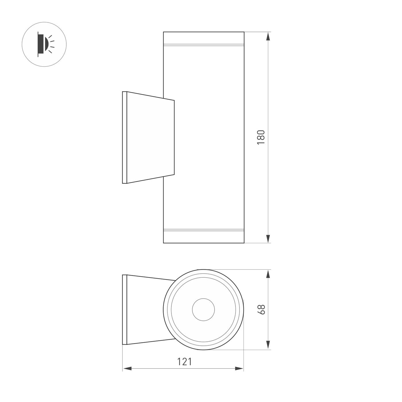 Фасадный светильник Arlight LGD-WALDER-R68-2X7W