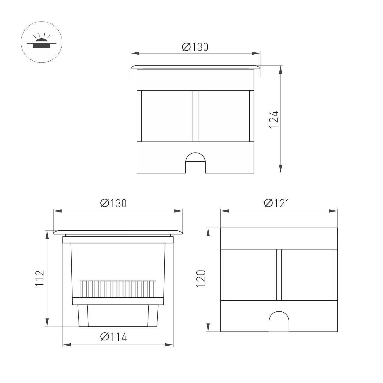 Грунтовый светильник Arlight LTD-DAFNA-GROUND-R130