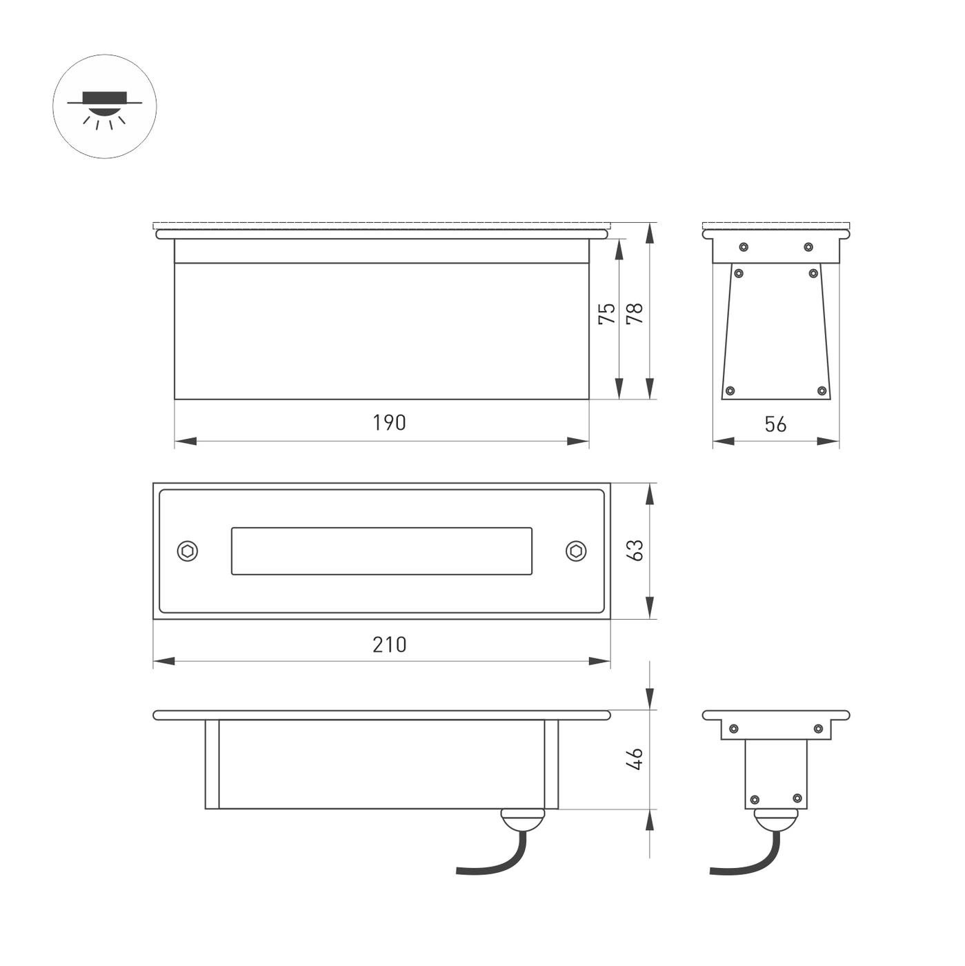 Грунтовый светильник Arlight LTD-LINE-TILT-S210