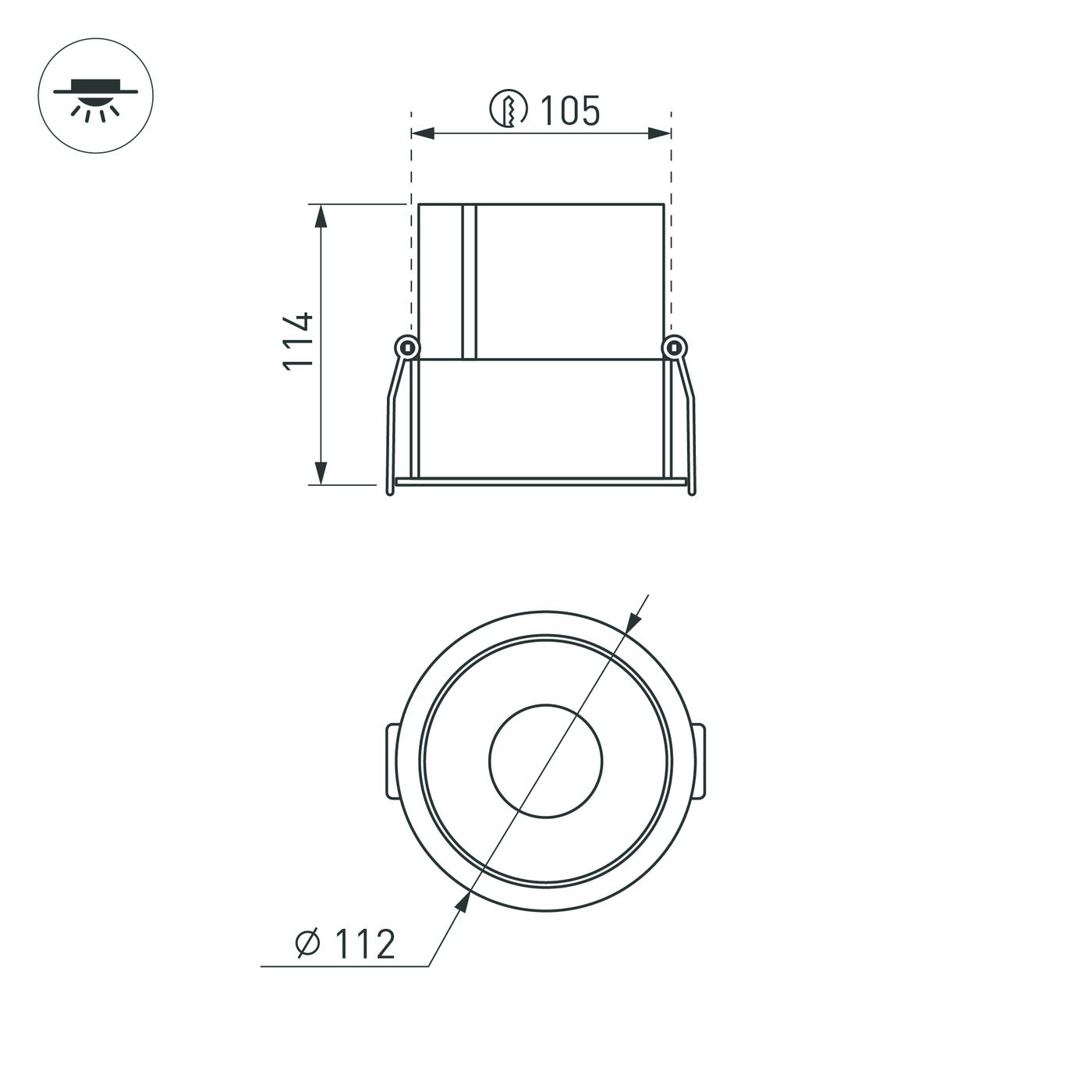 Встраиваемый светильник Arlight MS-ATLAS-BUILT-R112-35W