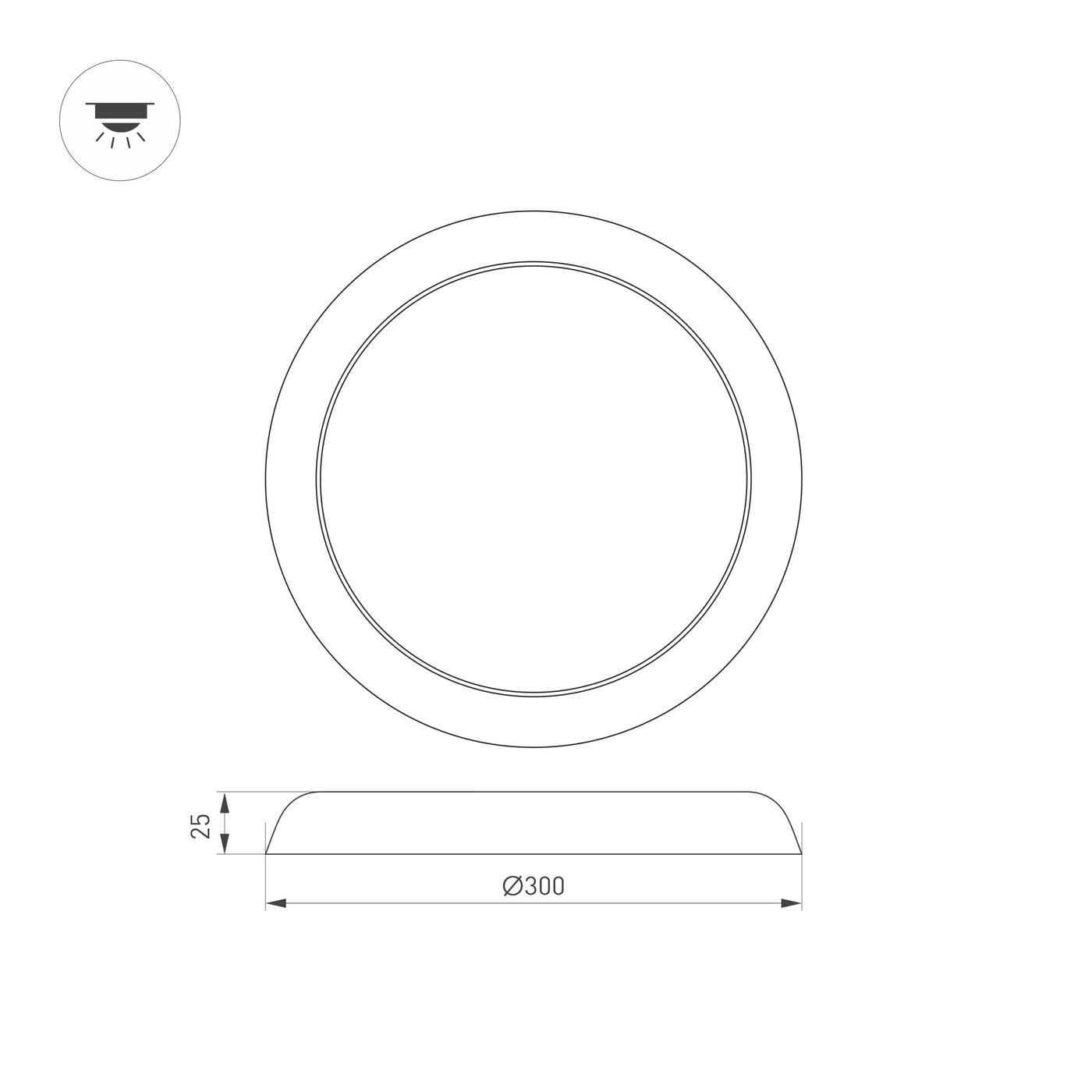 Технический светильник Arlight CL-FIOKK-R300-25W