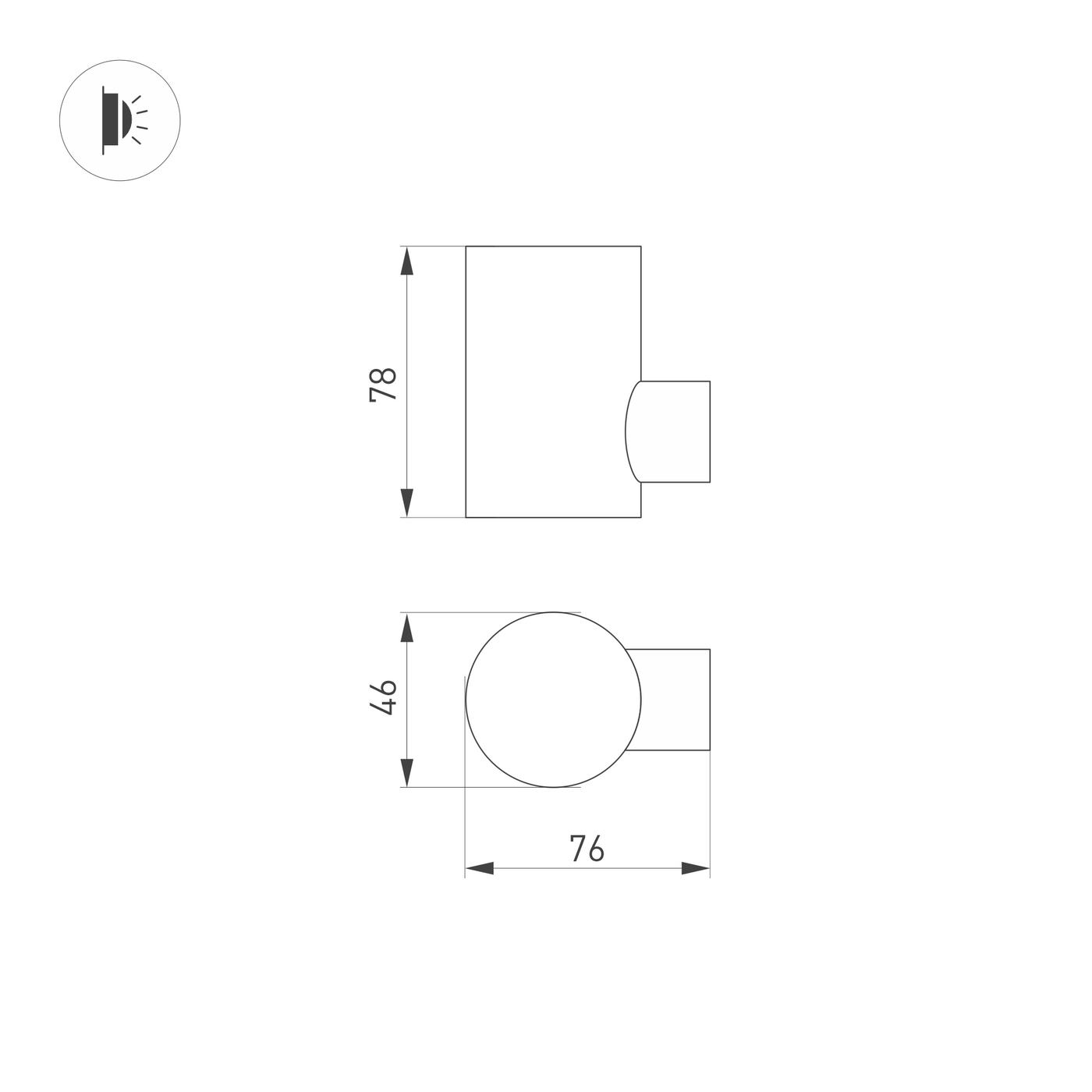 Фасадный светильник Arlight KT-RAY-WALL-R46