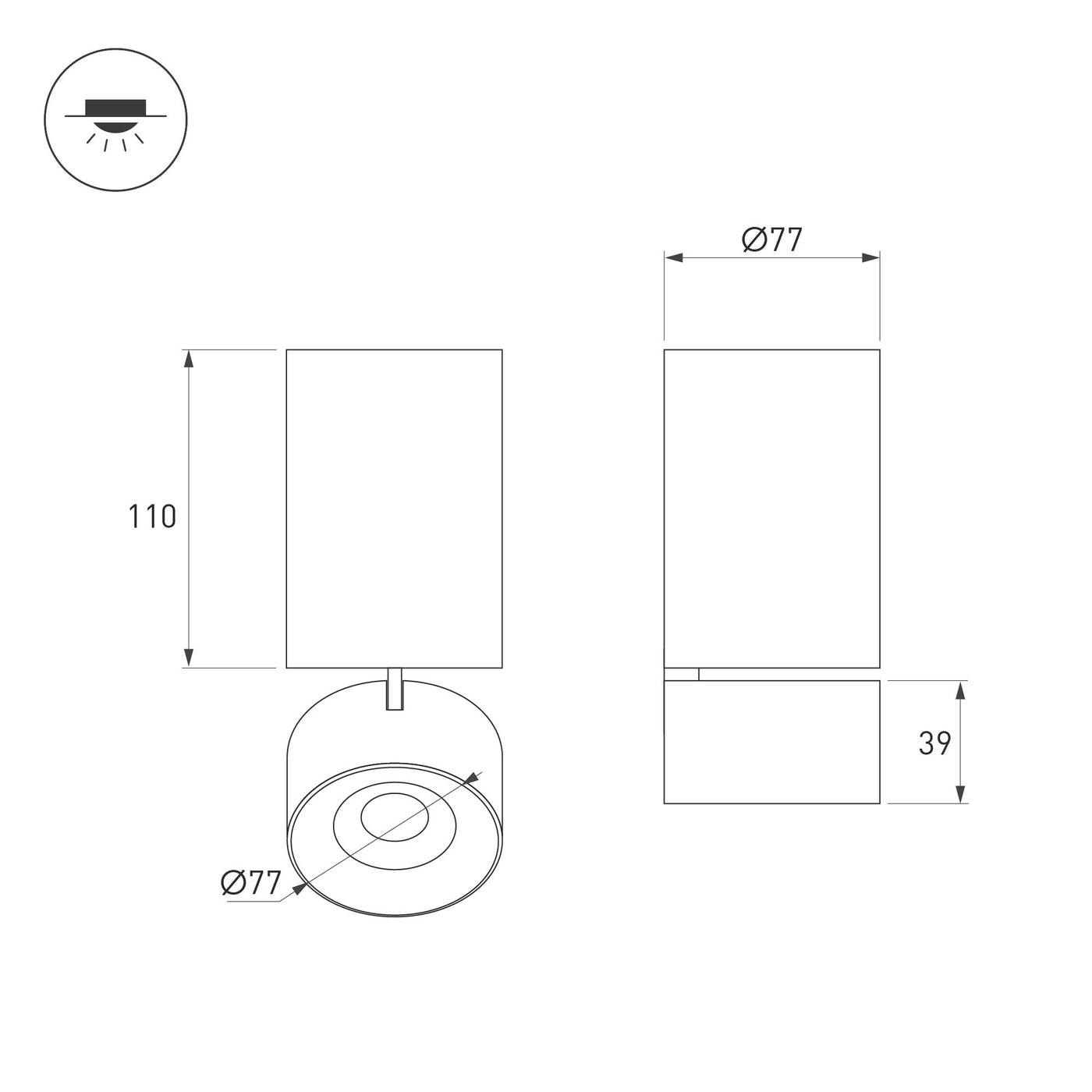 Накладной светильник Arlight SP-PLURIO-SURFACE-LONG-R77-9W